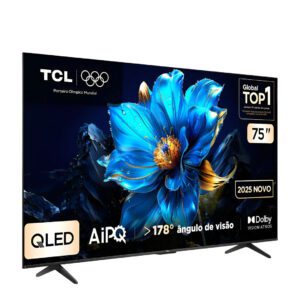 Smart TV TCL 75 Polegadas QLED 4K P7K WiFi Bluetooth Google TV HDR10+ Dolby Atmos Dolby Vision 75P7K
