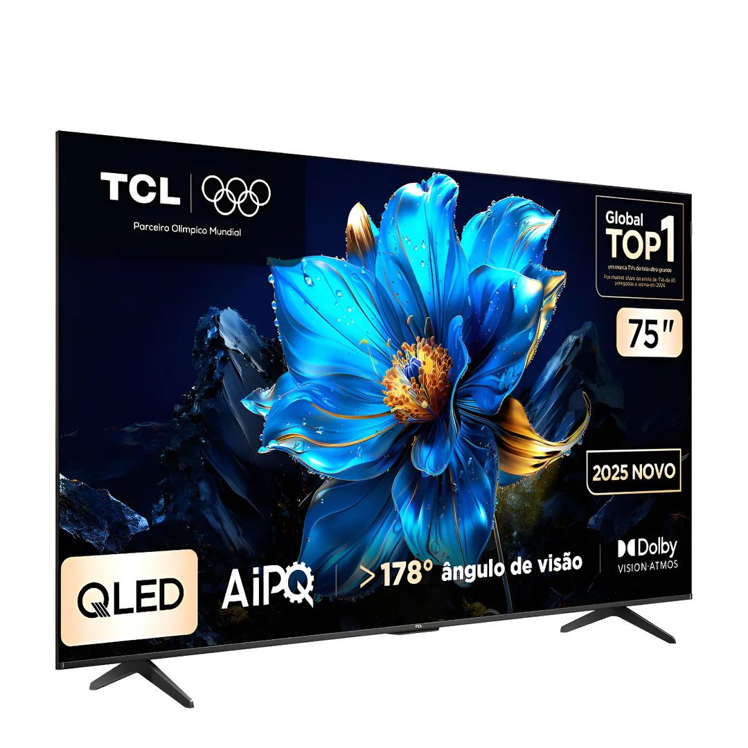 Smart TV TCL 75 Polegadas QLED 4K P7K WiFi Bluetooth Google TV HDR10+ Dolby Atmos Dolby Vision 75P7K